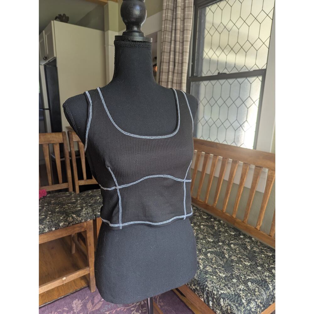 Gaze Seam detailed black top Small